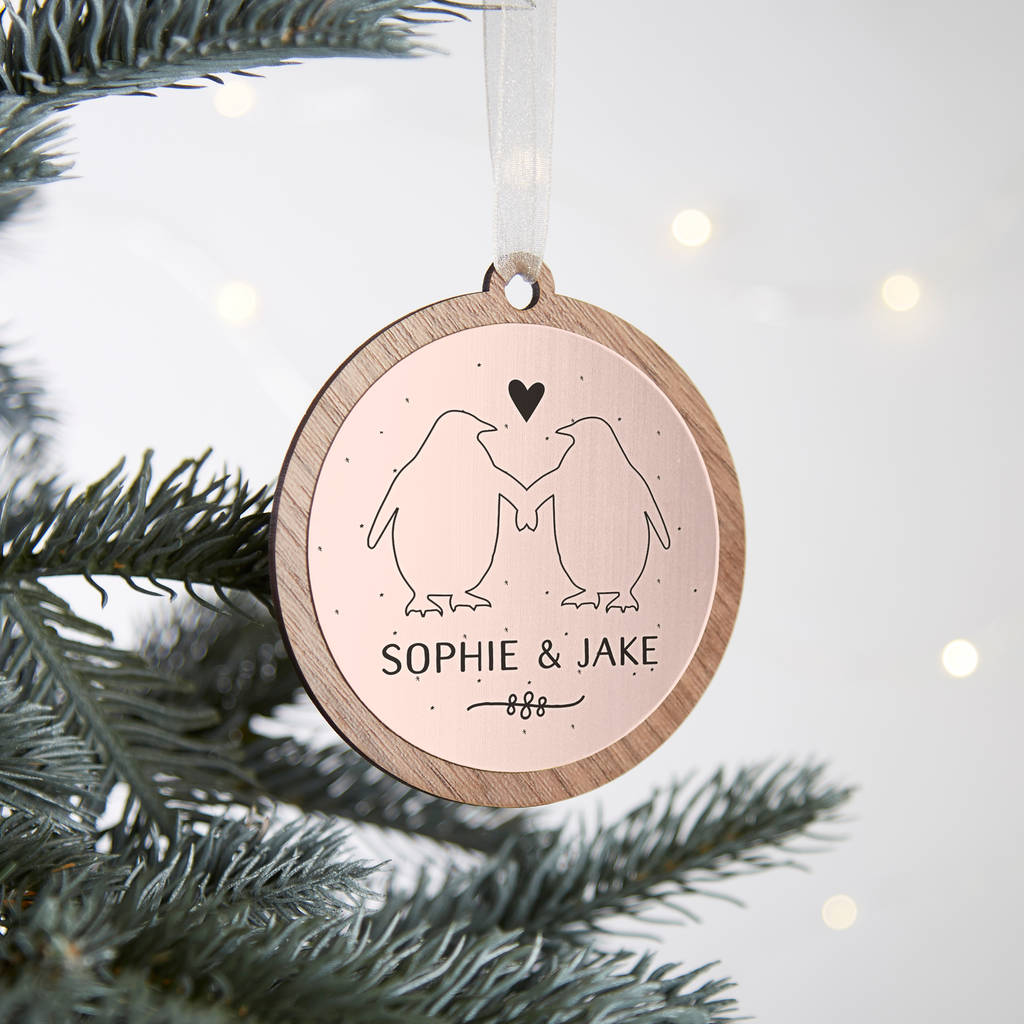 Couple's Christmas Bauble Rose Gold, 1 of 4