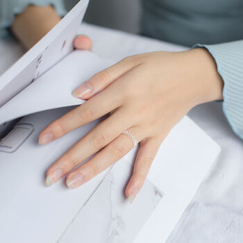 Sterling Silver Lattice Adjustable Ring, 2 of 4