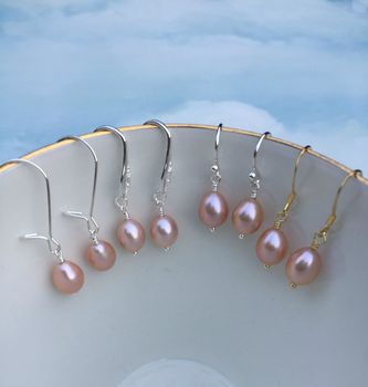 Pearl Earrings Tears Of Joy Blush Pink, 3 of 4