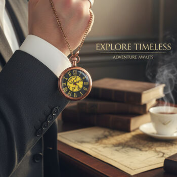 Personalised The Clipper Pocket Watch With Case Elegant Keepsake For Birthday And Anniversary, 9 of 12