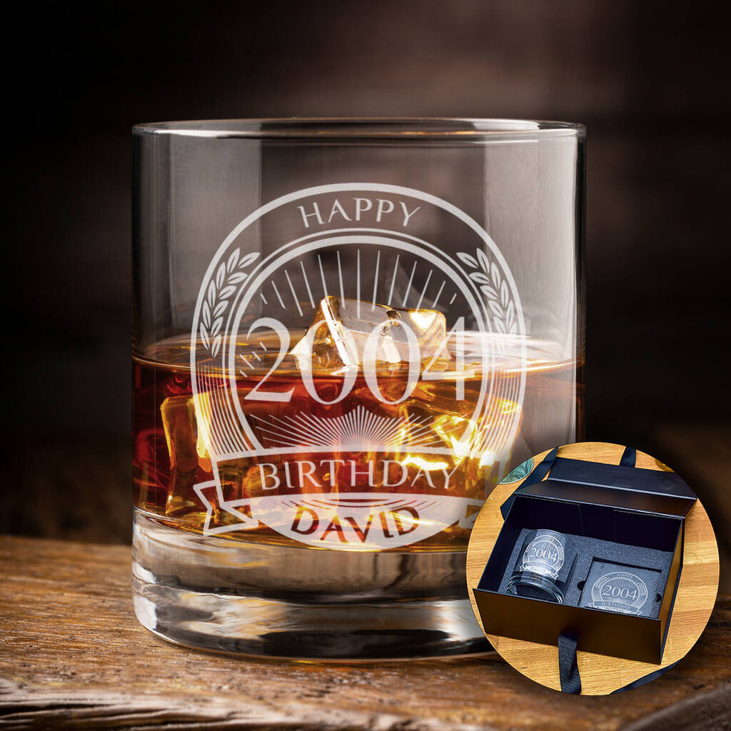 Personalised Happy Birthday Year Tumbler Glass, 1 of 6