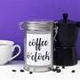 'Coffee O' Clock' Coffee Gift In Tin Monochrome, thumbnail 3 of 4