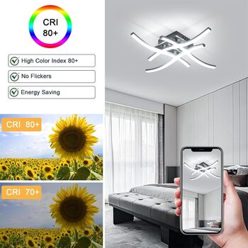 LED Ceiling Lights, Modern Dimmable Light With Remote, 12 of 12