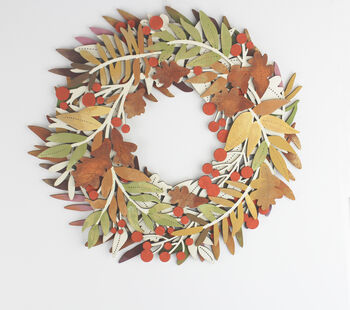 Autumn Leaf Hand Painted Multi Layered Wreath, Seasonal Wreath, 4 of 6