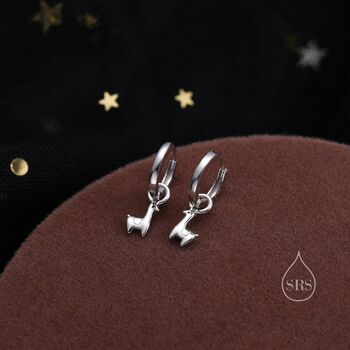 Cute Llama Huggie Hoop Earrings In Sterling Silver, 3 of 9