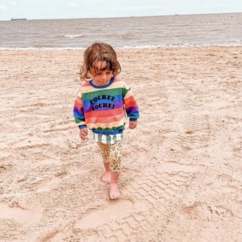 Personalised Bright Rainbow Kids Slouch Jumper, 3 of 7
