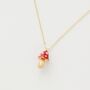 Fable Enamel Mushroom Necklace, thumbnail 1 of 6