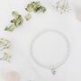 Sterling Silver October Tourmaline Heart Birthstone Bracelet, thumbnail 5 of 9