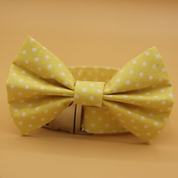 Yellow Polkadot Dog Bow Tie, 4 of 6