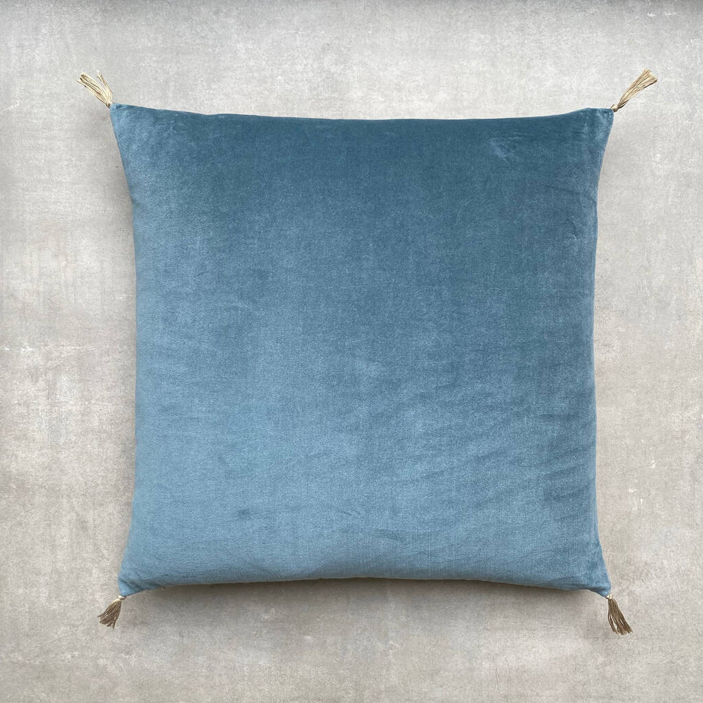 The Velvet And Linen Cushion Petrol Blue, 1 of 8