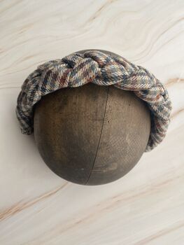 Wool Tweed Padded Braided Headband 'Clara', 2 of 12