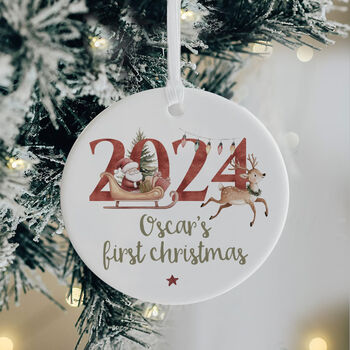 Baby's First Christmas Ceramic Bauble Keepsake, 2 of 5