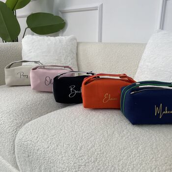 Personalised Top Handle Cosmetic Toiletry Bag, 2 of 10