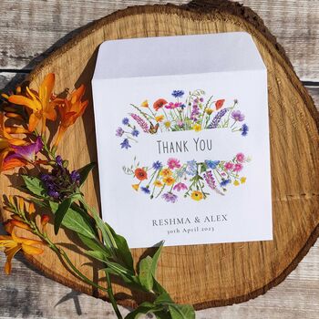 10 Wildflower Seed Packet Wedding Favours Thank You, 3 of 7