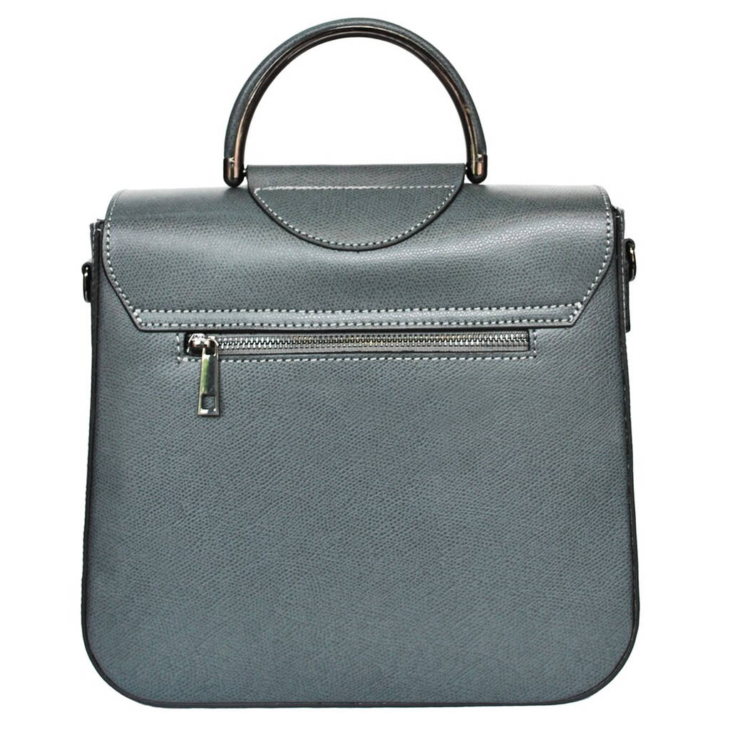 Collette Vintage Style Leather Handbag Grey By Lagom ...