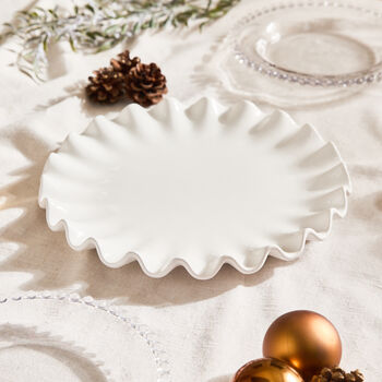 White Frilled Cake Plate, 2 of 4