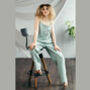 Linen Pyjama Set For Women Cami And Loose Trousers, thumbnail 9 of 10