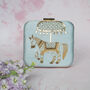 Pastel Blue Horse Embellished Clutch, thumbnail 2 of 2