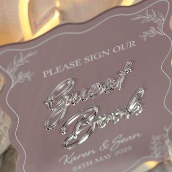 Wavy Edge Wedding Sign Our Guest Book Sign, 3 of 7
