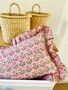 Indian Block Print Ruffle Cushion, thumbnail 1 of 4