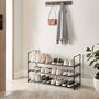 Set Of Two Three Tier Shoe Rack Black, thumbnail 1 of 7