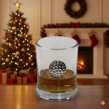 Personalised Golf Ball Glass With Engraved Collar, 12 of 12