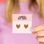Gold Glitter Heart Stud Earrings, thumbnail 1 of 3