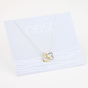 Interlocking Perfect Pair Of Hearts Necklace, 6 of 7
