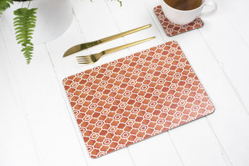 Alta Placemat, Orange Geometric Tablemat, 2 of 2