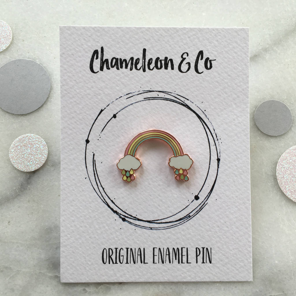Pastel Rainbow Enamel Pin By Chameleon And Co