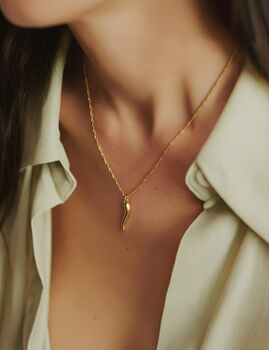 Gold Plated Sterling Silver Cornicello Necklace 14–22', 5 of 6