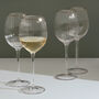 G Decor Set Of Four Ribbed Wine Glasses With Silver Rim, thumbnail 2 of 5