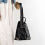 Black Soft Leather Small City Backpack, thumbnail 7 of 9