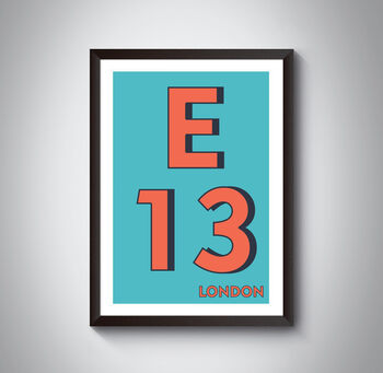 E13 East Ham Typography Postcode Print, 4 of 11