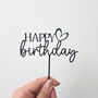 Happy Birthday Cake Topper With Heart, thumbnail 3 of 3