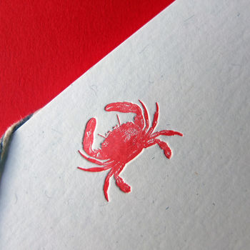 Crab Letterpress Notecard Set Of Six, 2 of 3
