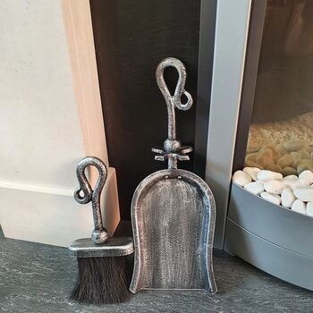 Steel Brush And Pan Set Hearth Tidy For Fireplaces Gift, 9 of 9