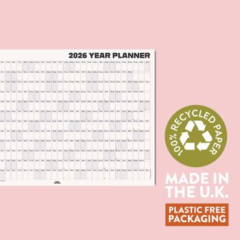 2026 Wall Planner | Black And White | Landscape, 3 of 3