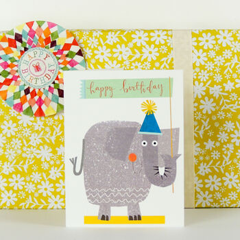 Happy Birthday Elephant Mini Card, 4 of 4
