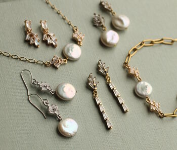 Mermaid Pearl Statement Art Deco Earrings, 8 of 11