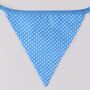 G Decor Blue And White Patterned Cloth Bunting, thumbnail 8 of 8
