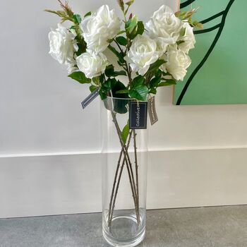 Artificial Soft Touch White Rose Stem, 5 of 7
