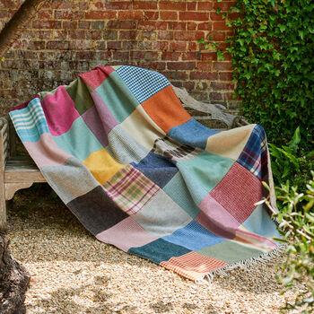 Extra Large Luxury Patchwork Wool Blanket, 4 of 10