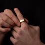 Personalised 18 K Gold Signet Rectangular Rings, thumbnail 2 of 11