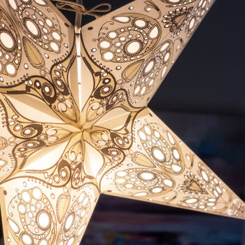 Ivory Lace Paper Star Lantern, 2 of 4