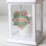 Personalised Floral Heart White Lantern, thumbnail 3 of 5