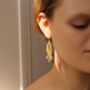 Art Deco Chandelier Earrings With Pearl Glass Drops, thumbnail 3 of 10