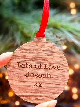 Personalised Wooden Child's Drawing Bauble, 6 of 12