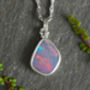 Australian Opal Doublet Necklace In Sterling Silver, thumbnail 1 of 4