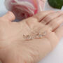 Sterling Silver 925 Trio Love Heart Ear Crawler Stud Earrings, thumbnail 6 of 7